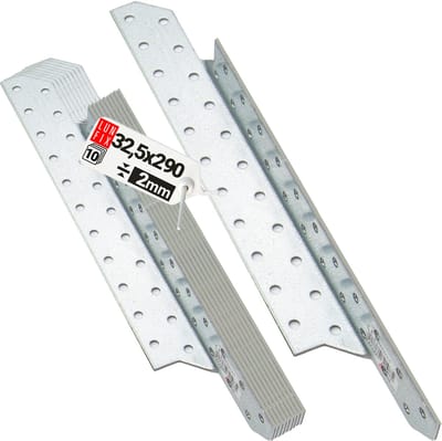 LUN FIX - Sparrenpfettenanker - Verzinkt - 32x290mm - 10 stuks - Zware Hoekverbinder - Rechts