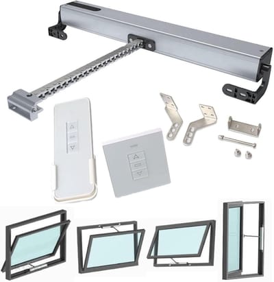 Elektrische Raamopener - Automatische Openhouder - Ventilatie Regel - Dubbele Metalen Ketting - Tot 1000mm - Zilver