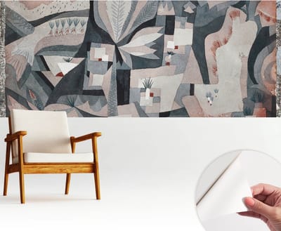 Wallfluent Zelfklevend Behang - Abstractie van de natuur Zelfklevend fotobehang - 250x104 cm - Beige Zelfklevend Behang - Herpositioneerbaar - Voor de slaapkamer, voor het kantoor Zelfklevend Behang