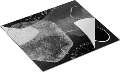 Chefcare Inductie Beschermer Abstracte Kunst van Cirkels - Zwart Wit - 60x50 cm - Afdekplaat Inductie - Kookplaat Beschermer - Inductie Mat