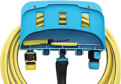 Slang Opberg Houder - Haakrek Tuinslang - Tuin Organiseren - Stevige Heavy-Duty Constructie - 26.5x18x13cm - Zwart