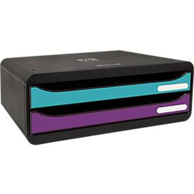 Exacompta TOOLBOX ladekast met 2 lades, Titan-collectie, diverse kleuren – opbergmeubilair voor op kantoor