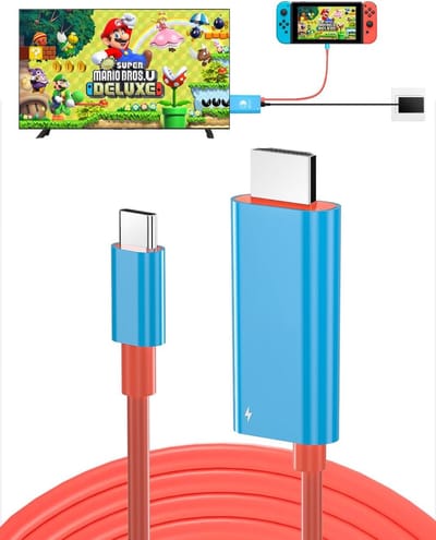 USB-C naar HDMI Kabel – Compact Mini Dock voor Nintendo Switch, Switch OLED & Switch 2 – 4K Beeld & PD 100W Opladen
