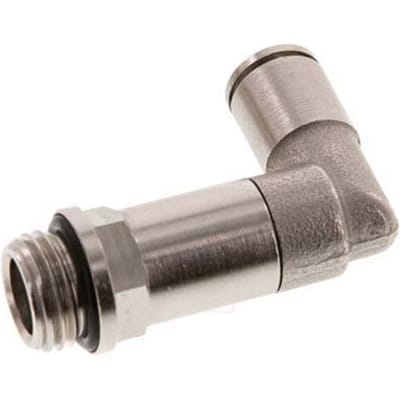 6mm x G1/4'' 90 graden L-verbinding Messing Insteekfitting Buitendraad Lange Huls Draaibaar NBR [2 Stuks]