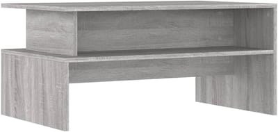 Salontafel 90x55x42.5cm massief hout grijs sonoma