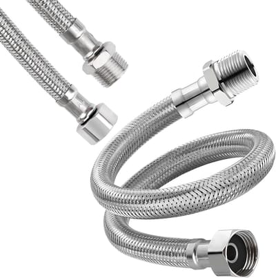 Flexibele slang voor waterkraan - 3/8 inch diameter - 25 cm lengte - Panzer slang met waterverbinding