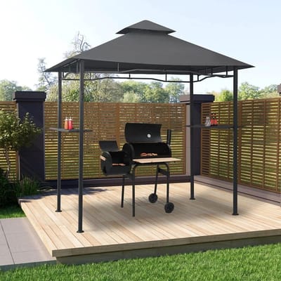 Waterdicht Paviljoen - Feesttent Tuin - Buitenfeesten Evenementen - Dubbel Laags Dak - 240x150x255cm - Antraciet