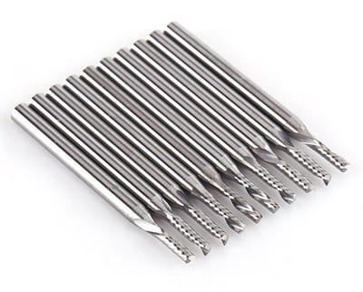 Cocoplus - Frees - Hardmetalen - CNC - Gravure - Gereedschappen - Spiraal - Single Flute - Schachtfrees - 1/8'' Schacht - Set van 10 Stuks