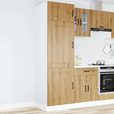 vidaXL - Keukenkast - Kalmar - bewerkt - hout - artisanaal - eikenkleur