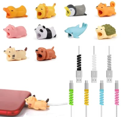 Dailygoods- Kabelbescherming 17 Stuks - Siliconen Kabelbescherming - Knikbescherming - Kabelbeschermer Huisdier - Hoogwaardig Kunststof - Voorkomt Breuk