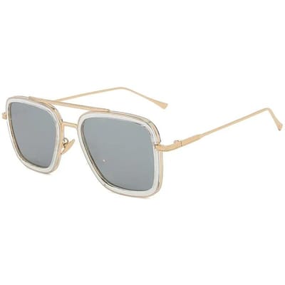 Haute Qualité Durable Haute Qualité Mode Lunettes de Soleil Tony Stark Lunettes de Soleil Iron Man Montures Carrées Métalliques Vintage As picture