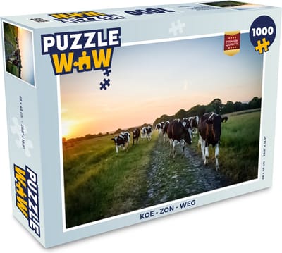 Puzzel Koeien - Zon - Weg - Legpuzzel - Puzzel 1000 stukjes volwassenen