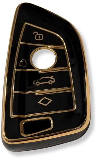 Sleutelcover voor BMW, Sleutelhoesje, Key Case for BMW, Autosleutel Hoesje Geschikt Voor BMW, X1, X2, X3, X4, X5, X6, Serie, 3,4,5,6,7,8, Zwart - Goud
