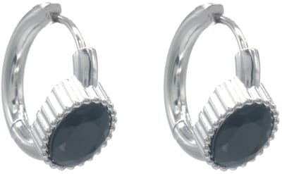 Oorbellen - RVS - kristal - zwart - 1.5cm - dames - sieraden - subtiel - elegant - cadeau