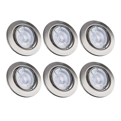 B.K.Licht - Inbouwspots - LED - 6 stuks - dimbaar - voor binnen - met GU10 - kantelbaar - spotjes inbouw - ronde - IP23 - Ø8.6cm - 3.000K - 400Lm - 5.5W - nikkel