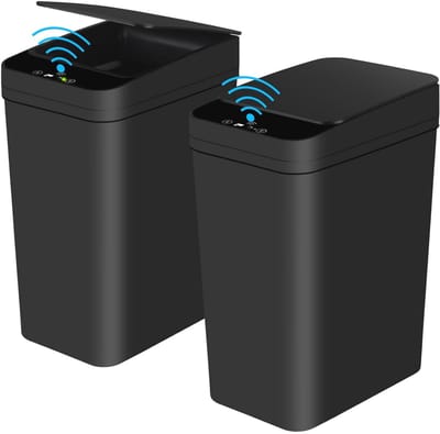 Automatische Prullenbak met Sensor voor Kleine Ruimtes - 2 Pack, 2.2 Gallon, Touchless Vuilnisbak voor Slaapkamer, Kantoor en Keuken