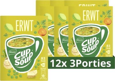 Knorr Cup A Soup - Erwt - zonder smaakversterkers, kleurstoffen en conserveermiddelen - 36 Porties