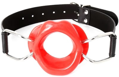 Kiotos Leather - Rode Mondknevel met Rode Lippen - Fascinerende Toevoeging voor Intiem Plezier