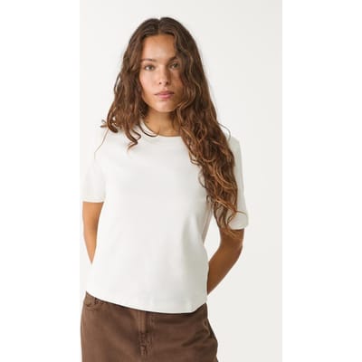 Stradivarius B01 Basic T-shirt regular fit heavy weight  Ecru XL