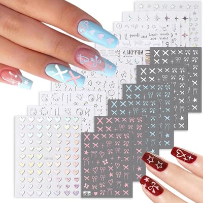 Nagelstickers Set - Nageldecoratie Stickers - Nail Art Maken - 18 Verschillende Vellen - 9 x 7 cm - Assorti