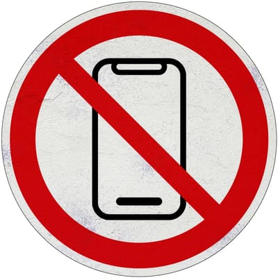Geen smartphones verbodsbord | Sign Again materiaal | 10 cm