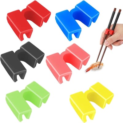 Herbruikbare kleurrijke eetstokjes set van 6, ideaal voor kinderen en volwassenen om te leren en trainen, perfect voor sushi en Aziatische gerechten