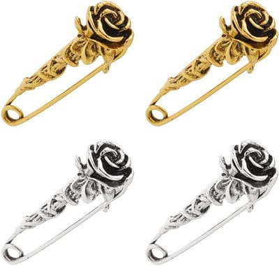 Bloemen Speld - Broche Sieraden - Kleding Versieren - Antieke Kleur - 55.5mm Breed - Gemengde Kleuren