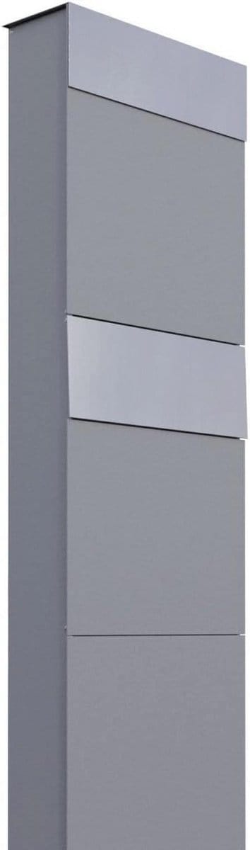 Dubbele brievenbus voor vloermontage in grijs metallic - vrijstaand ontwerp