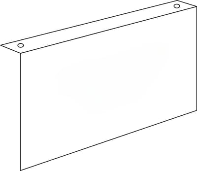 Blanco bord voor plafondmontage - kunststof - te beplakken met eigen sticker 300 x 150 mm