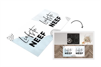 Keukenloper - Loper keuken - Quotes - Neef - Liefde - 120x60 cm - Keukenloper vinyl