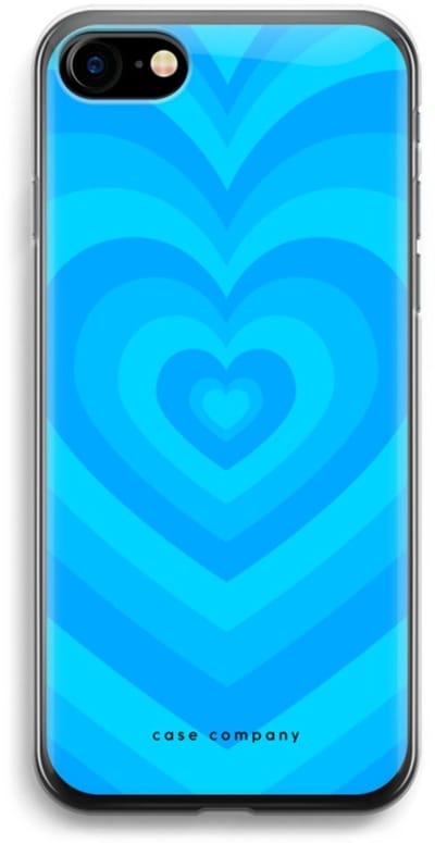 Case Company® - Hoesje geschikt voor iPhone 7 hoesje - Hart Blauw - Soft Cover Telefoonhoesje - Bescherming aan alle Kanten en Schermrand