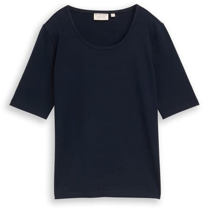Tom Tailor - Basic T-shirt met ronde hals - Maat XXL - sky captain blue