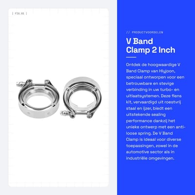 Dailygoods- V Band Klem 2 Inch - Flens Kit - Roestvrij Staal - Antislip - Universele Montage - Sterke Afdichting - Uitlaatklem