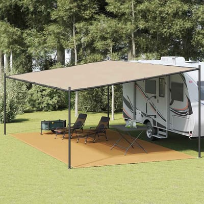 vidaXL Tenttapijt 400x800 cm HDPE zandkleurig