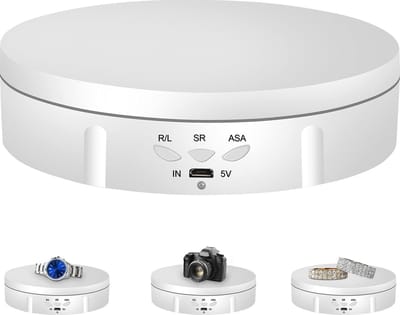 Automatisch draaiplateau voor fotografie - 360 graden draaiplateau - sieraden en horlogehouder - wit