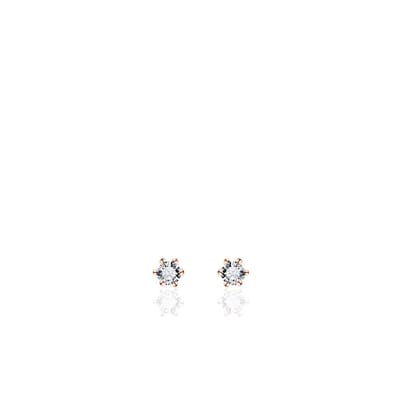 Jewels Inc. - Oorbellen - Oorstekers Solitaire gezet met Zirkonia - 3mmØ - Roségoud Verguld Zilver 925