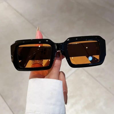 Retro Kleine Rechthoekige Punk Zonnebrillen voor Dames Mode Vintage Mannen Reizen Ins Merk Ontwerp Trends Brillen without case gray