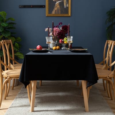 Luxe Zwart Velvet Tafelkleed 140x300 cm – Hotel Chique Fluweel Look – Modern & Feestelijk