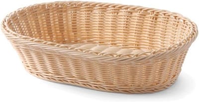 Ovale Broodmand van Polypropyleen met Roestvrijstalen Frame - 380x270x90mm