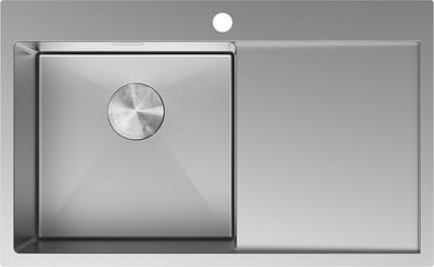 Mexen Exar 1-compartiment roestvrijstalen spoelbak met afdruiprek, links 780 x 480 , inox - 6433781010L-01