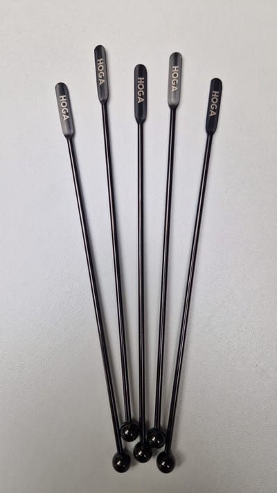 RVS Roerstaafjes - 5 STUKS - Zwart - HOGA - 19cm - Koffie - Thee - Roerstokjes - Cocktail roerstaafjes - Cocktail