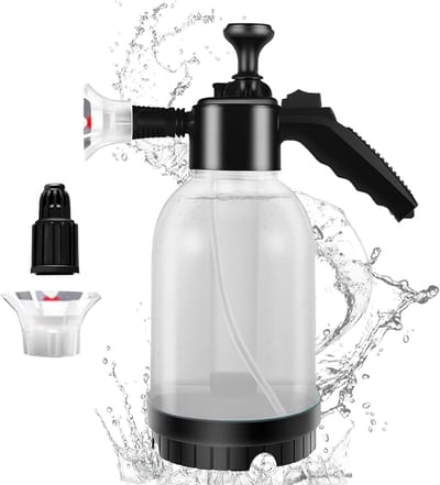 Schuimsproeier, autodrukspuit, 2 liter, met 2 sproeiers, veelzijdige pompspuitfles, tuinsproeifles, autoverzorging, sneeuwschuimsproeier voor autowassen, tuinieren, huis, huisdierverzorging