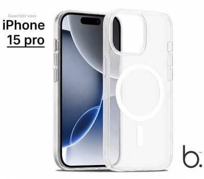 Brosendaal Hoesje - Geschikt voor Apple iPhone 15 Pro – Transparant – MagSafe-compatibel Telefoonhoesje – Ultradun en maximale Valbescherming