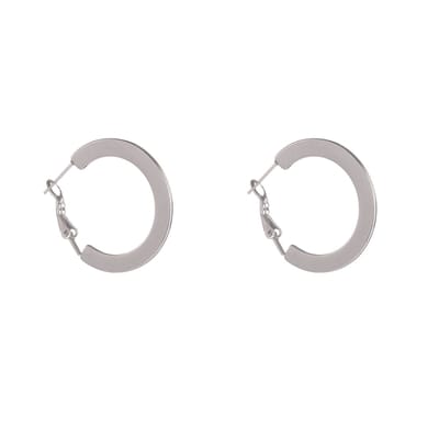 Go Dutch Label Oorringen Flat Hoop - 30mm Zilverkleurig