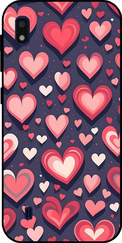Smartphonica Telefoonhoesje Geschikt voor Samsung Galaxy A10 met Hartjes Opdruk - TPU Backcover Case With Heart Design geschikt voor Samsung Galaxy A10