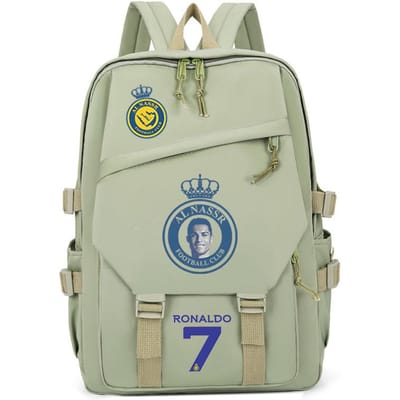 Voetballer C Luo Perifere Print Trend Schooltas Middelbare School Studenten Grote Capaciteit Rugzak met Rugsteun No specifications