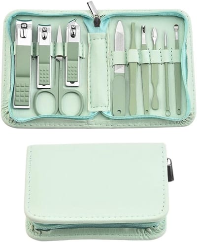 Nagelknipper Set - Manicure Hulpmiddelen - Persoonlijke Verzorging - Roestvrij Staal - 10 Stuks - Groen