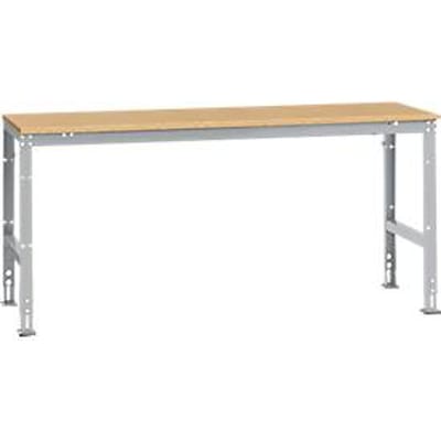 Manuflex basistafel UNIVERSAL Standaard, tafelblad multiplex, 2000 x 800, aluminium zilver