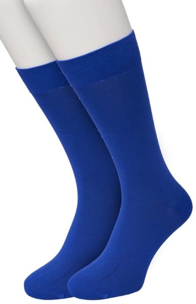 Bonnie Doon Basic Sokken Heren Cobalt Blauw maat 40/46 - 2 paar - Basis Katoenen Sok - Gladde Naden - Brede Boord - Uitstekend Draagcomfort - Perfecte Pasvorm - 2-pack - Multipack - Effen - Cobaltblauw - Cobalt - OL6324012.183
