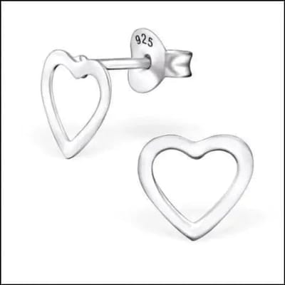 Aramat Jewels | Oorbellen | Zilveren Hartje Oorstekers – 925 Zilver -Emaille | Zilver-8x7mm | |7mm | Zilver | Kinderen, Volwassenen | Verkleurd niet
